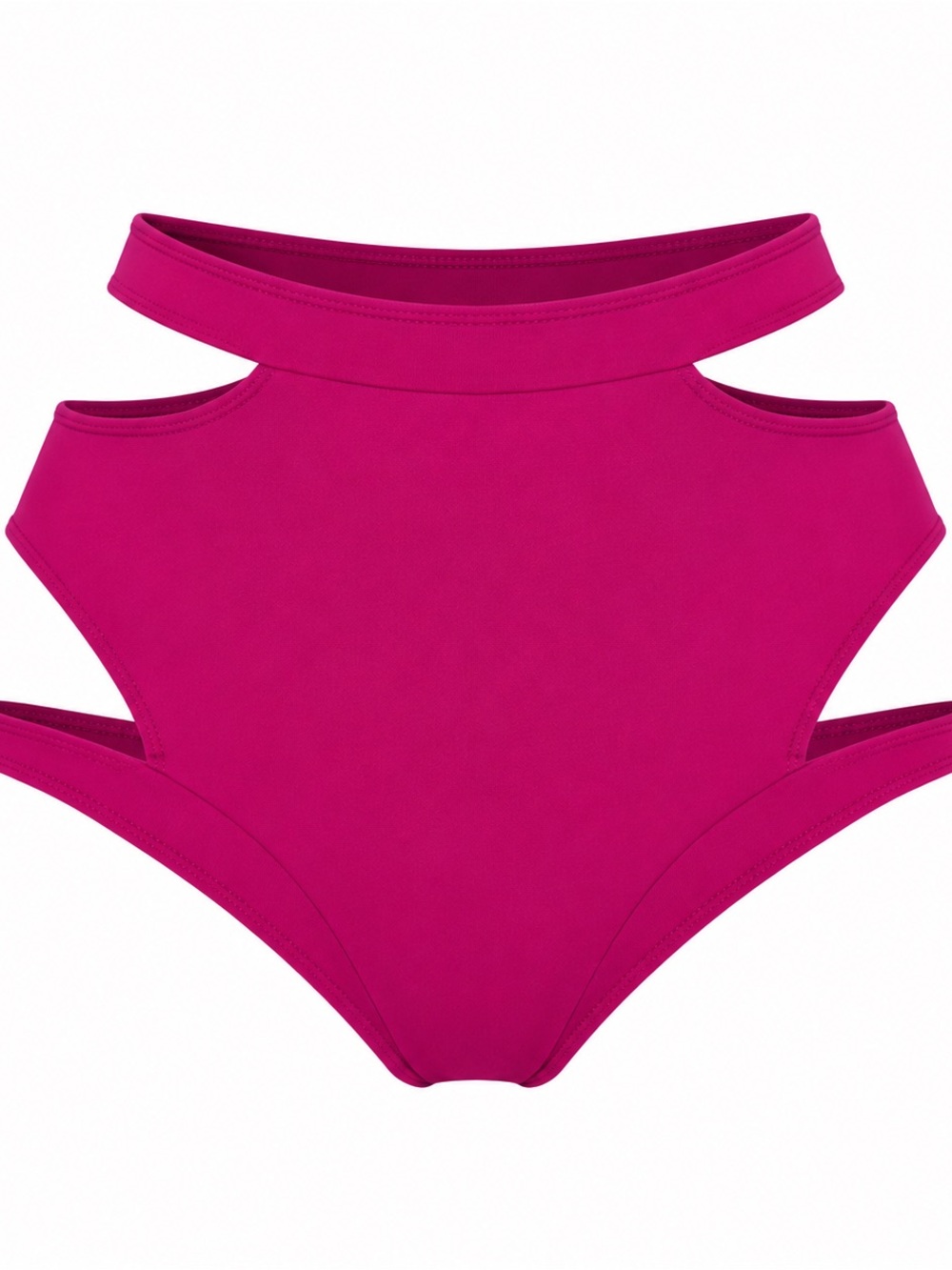 Andrea Iyamah Hot Pink High Waisted Bikini Bottom with Cut Outs Size Medium‎